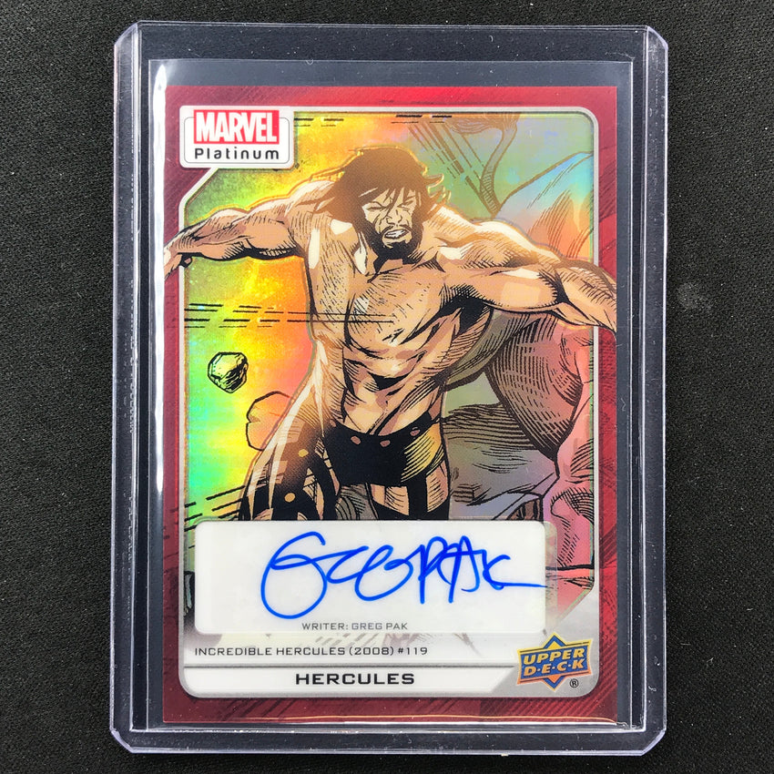 2023 Marvel Platinum Hercules Greg Pak High Series Creator Auto Red Rainbow #197