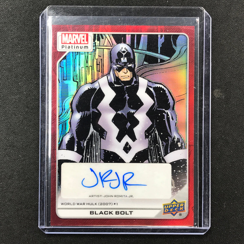 2023 Marvel Platinum Black Bolt Romita Jr. High Series Creator Auto Red No 198