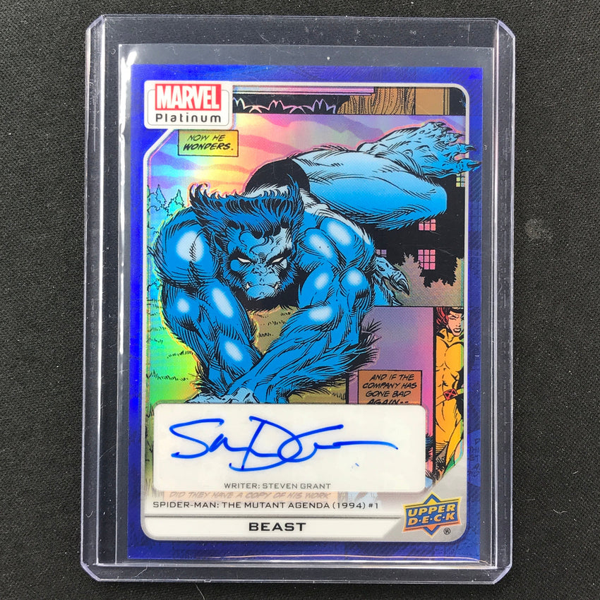 2023 Marvel Platinum Beast Steven Grant High Series Base Creator Auto Blue 4/15