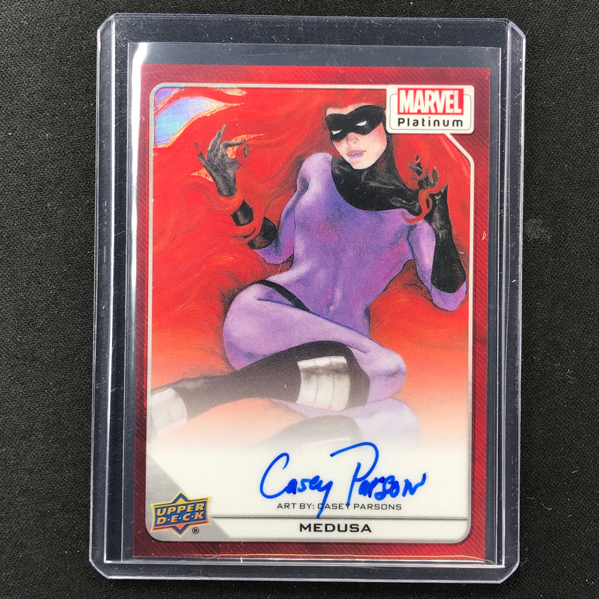 2023 Marvel Platinum Medusa Casey Parsons Base Artist Auto Red Rainbow #40