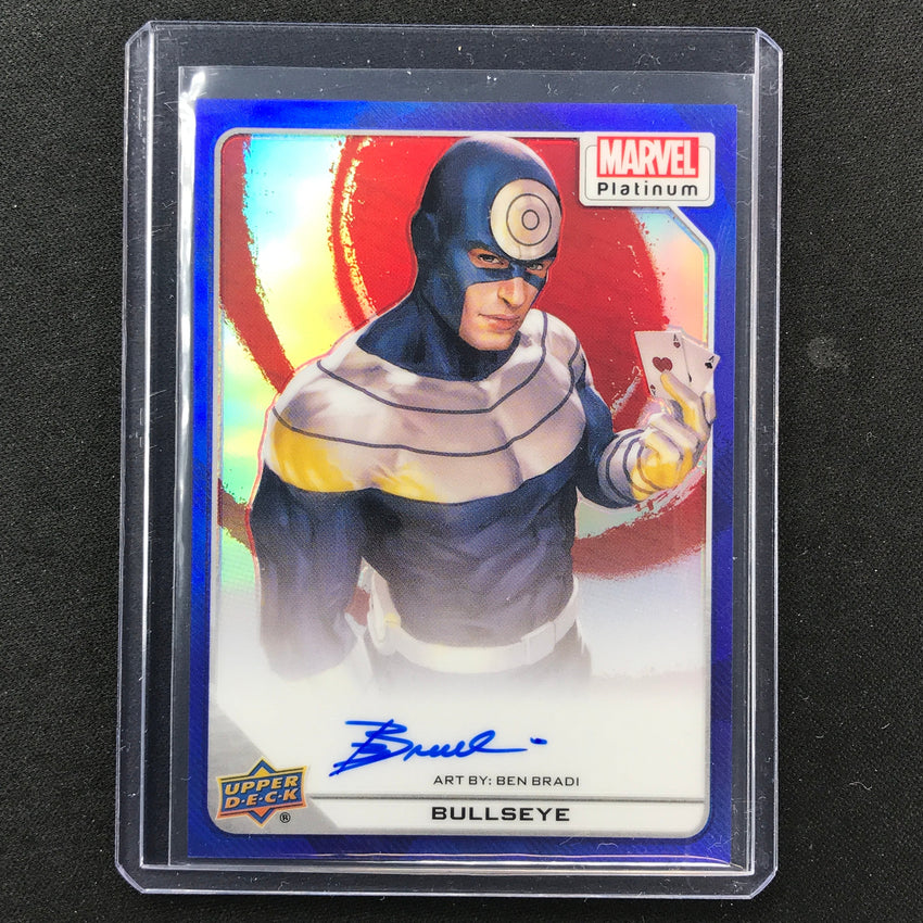 2023 Marvel Platinum Bullseye Ben Bradi Base Artist Auto Blue Rainbow 17/25