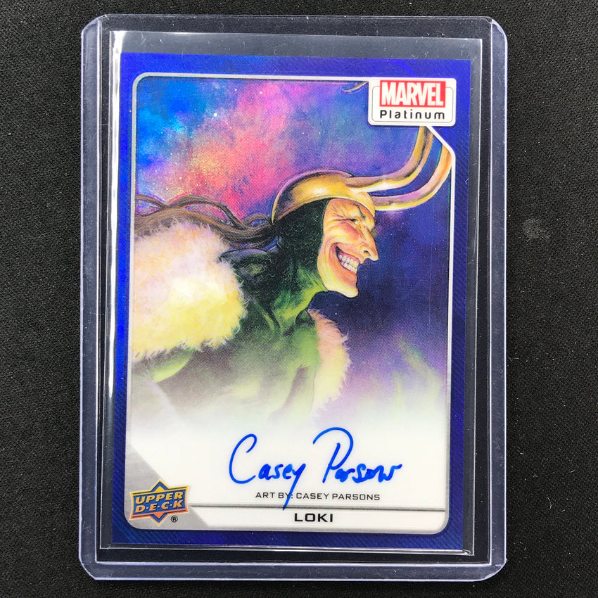 2023 Marvel Platinum Loki Casey Parsons Base Artist Auto Blue Rainbow 15/25