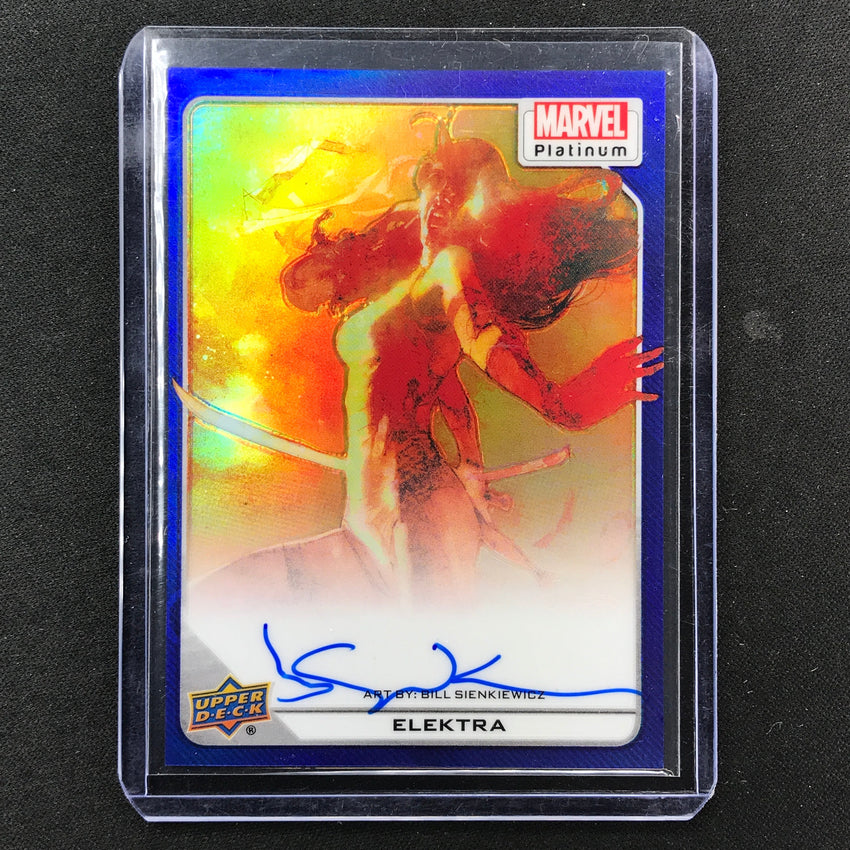 2023 Marvel Platinum Elektra Bill Sienkiewicz Artist Auto Blue Rainbow 19/25