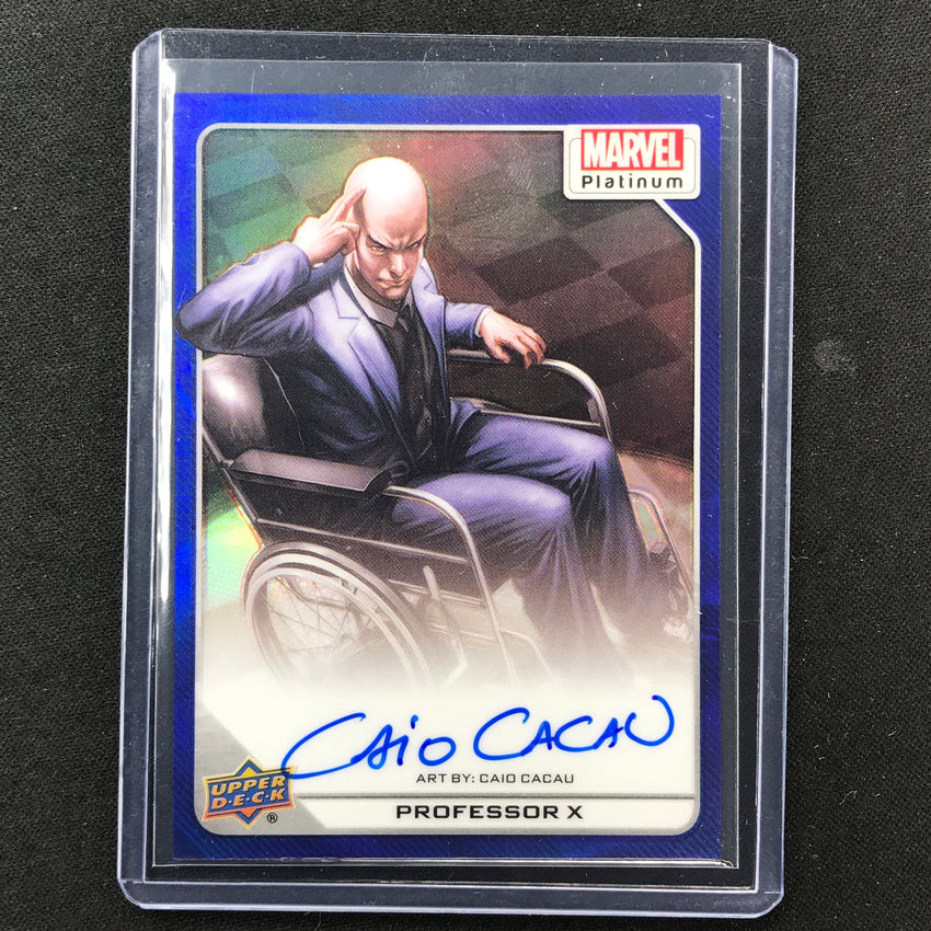 2023 Marvel Platinum Professor X Caio Cacau Base Artist Auto Blue Rainbow 13/25