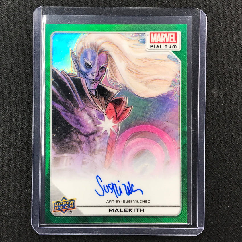 2023 Marvel Platinum Malekith Susi Vilchez Base Artist Auto Green Rainbow 1/10