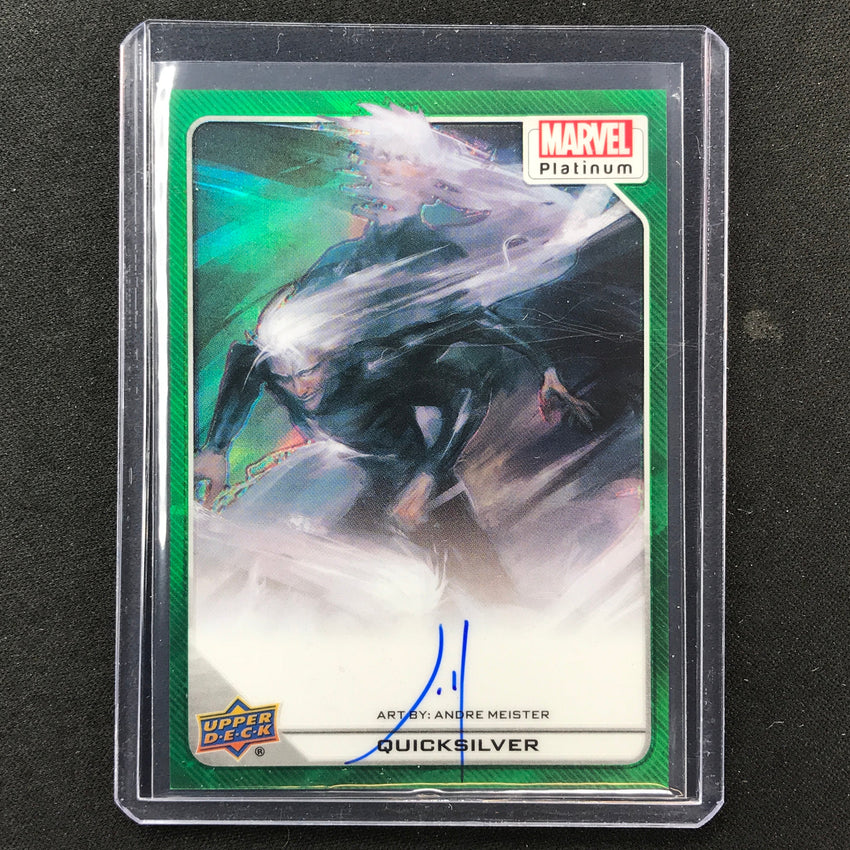 2023 Marvel Platinum Quicksilver Andre Meister Artist Auto Green Rainbow 7/10