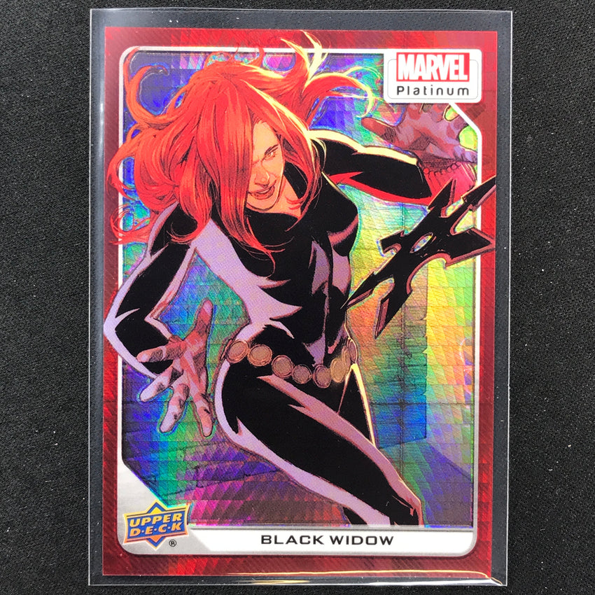 2023 Marvel Platinum Black Widow Base Red Prism 107/199 #89