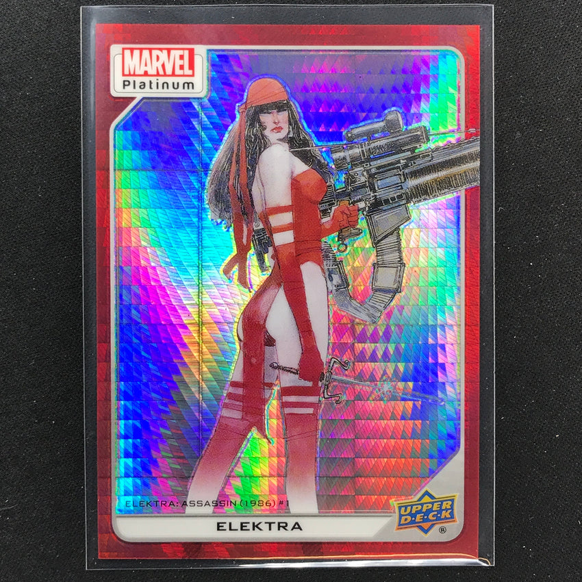 2023 Marvel Platinum Elektra High Series Base Red Prism 7/199 #103