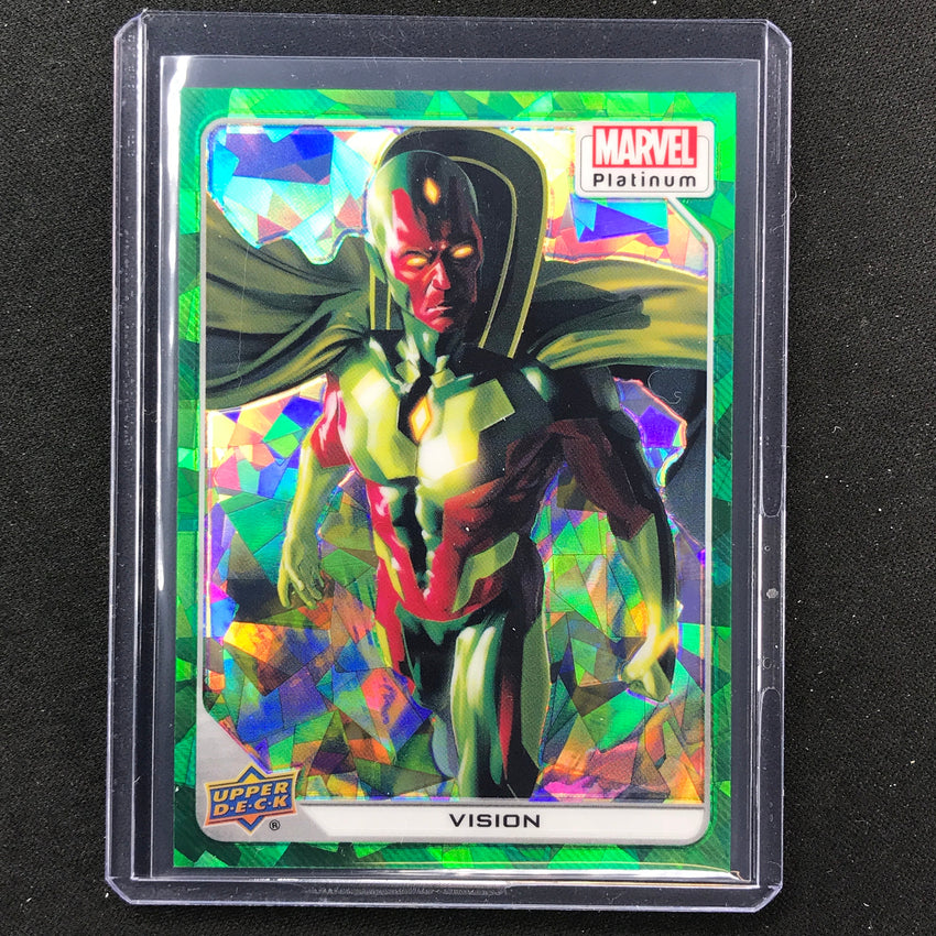 2023 Marvel Platinum Vision Base Green Crackle 28/99 No 16