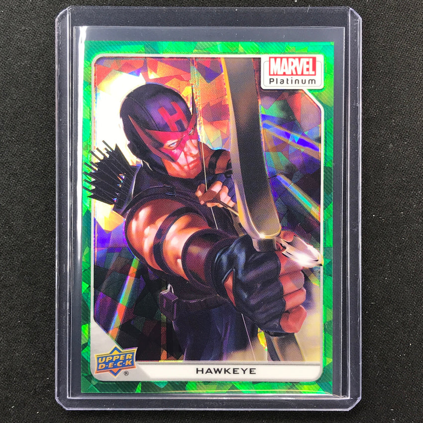 2023 Marvel Platinum Hawkeye Base Green Crackle 62/99 #18