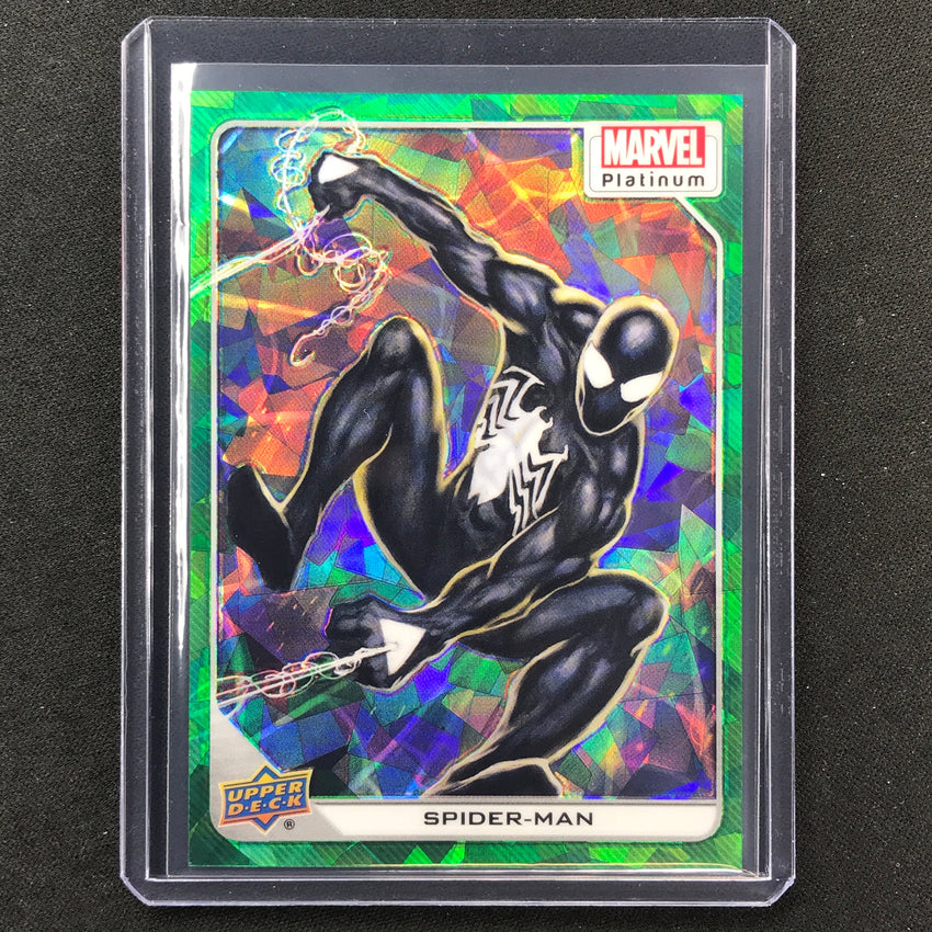 2023 Marvel Platinum Spider-man Symbiote Suit Base Green Crackle 40/99 No 83