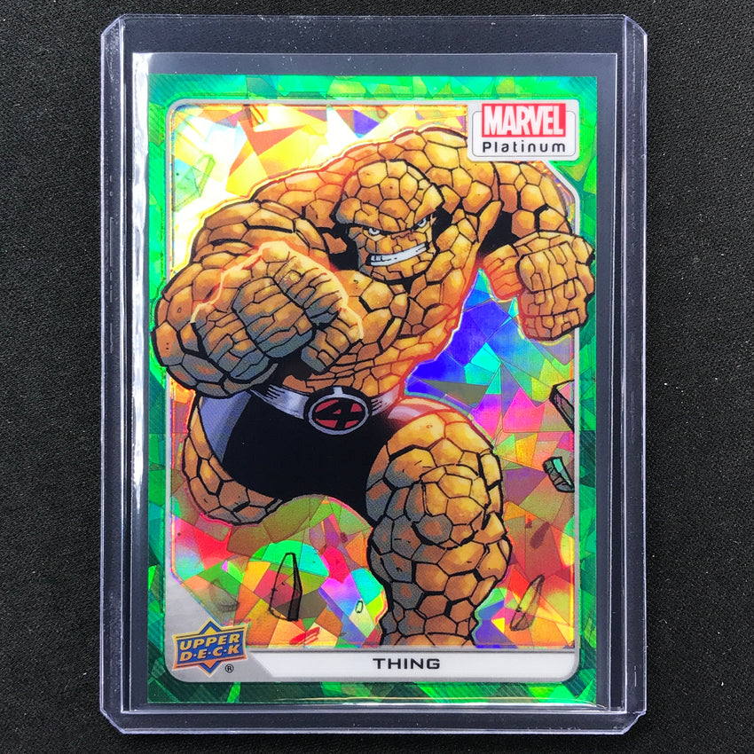 2023 Marvel Platinum Thing Base Green Crackle 19/99 #95