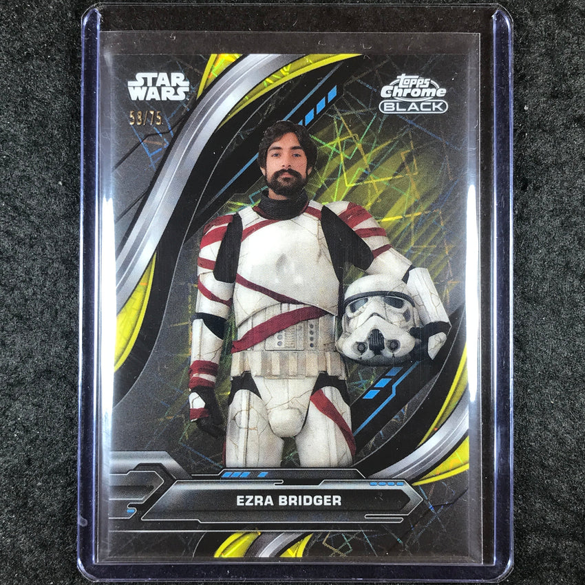 2024 Star Wars Chrome Black EZRA BRIDGER Base Yellow Lazer 58/75 #9