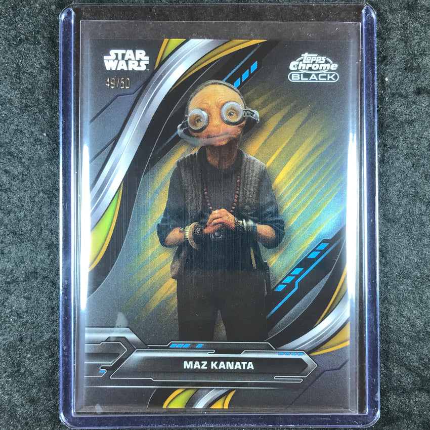 2024 Star Wars Chrome Black MAZ KANATA Base Gold Refractor 49/50 #48