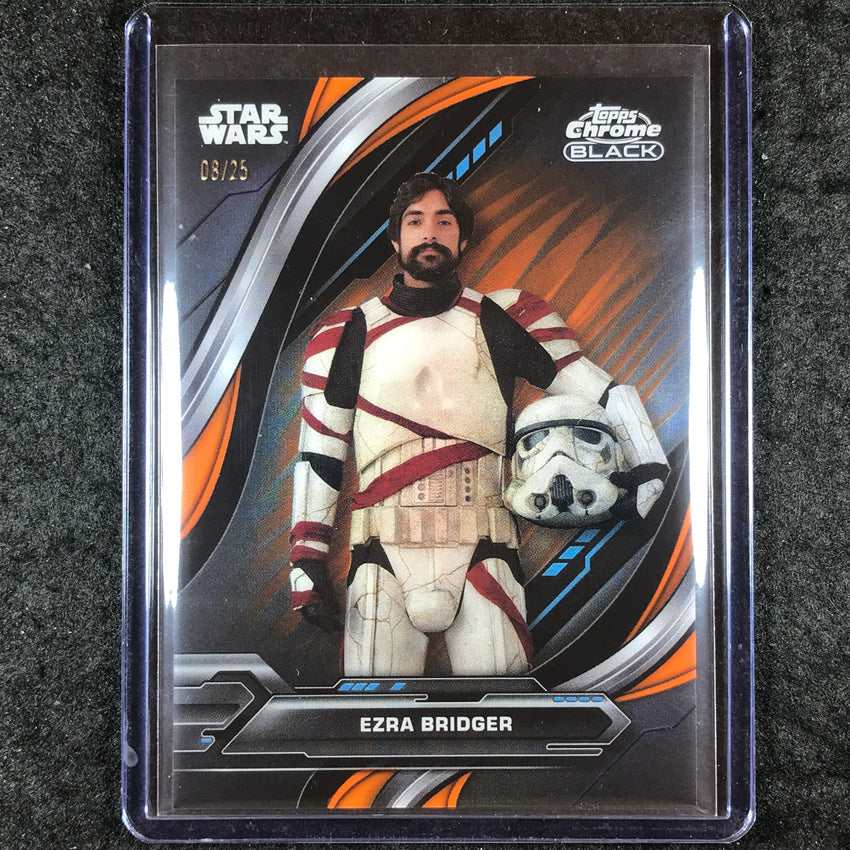 2024 Star Wars Chrome Black EZRA BRIDGER Base Orange Refractor 8/25 #9
