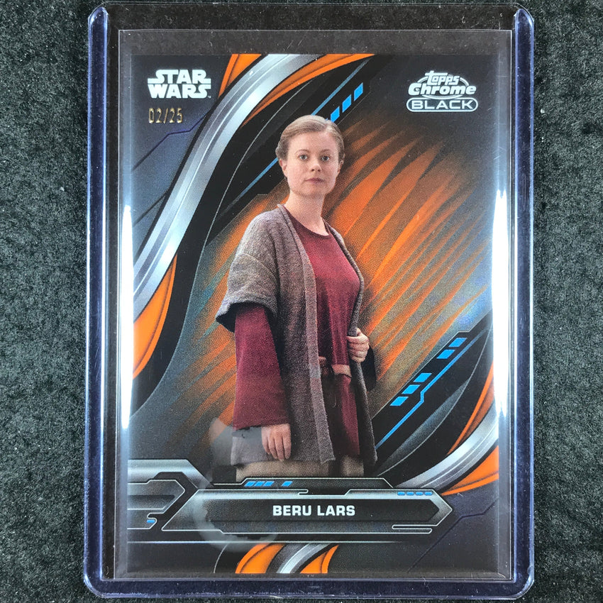 2024 Star Wars Chrome Black BERU LARS Base Orange Refractor 2/25 #37