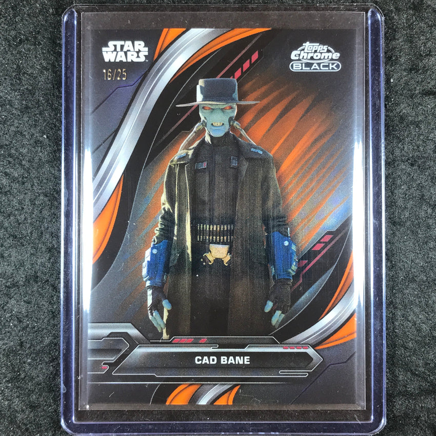 2024 Star Wars Chrome Black CAD BANE Base Orange Refractor 16/25 #87