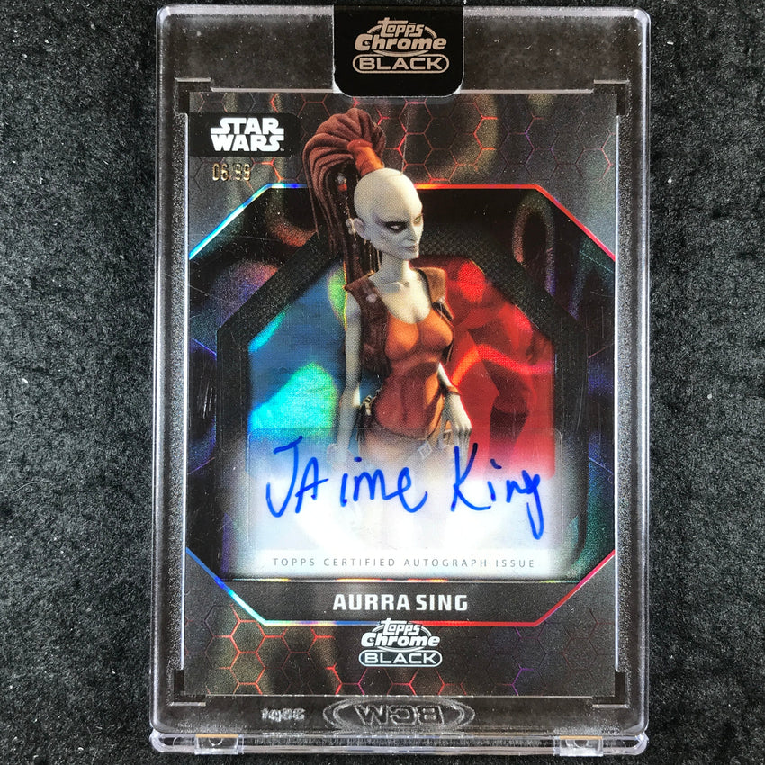 2024 Star Wars Chrome Black JAMIE KING AURRA SING Dark Side Auto Blue Red 6/99