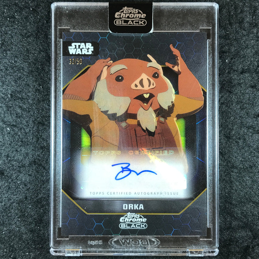 2024 Star Wars Chrome Black BOBBY MOYNIHAN AS ORKA Light Side Auto Gold 32/50