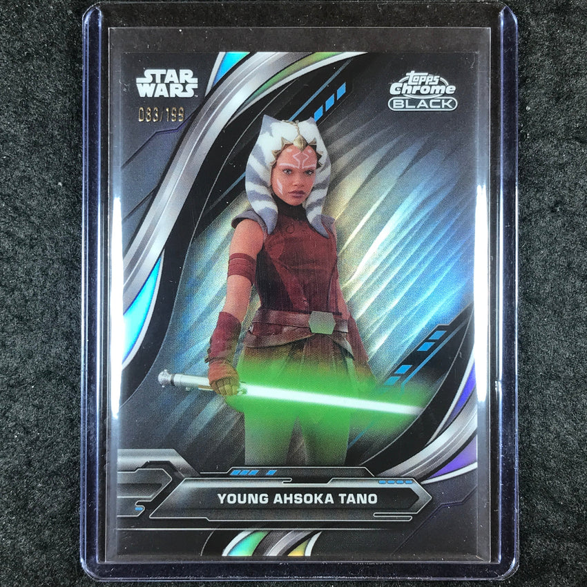 2024 Star Wars Chrome Black YOUNG AHSOKA TANO Base Rainbow Refractor 83/199 #73