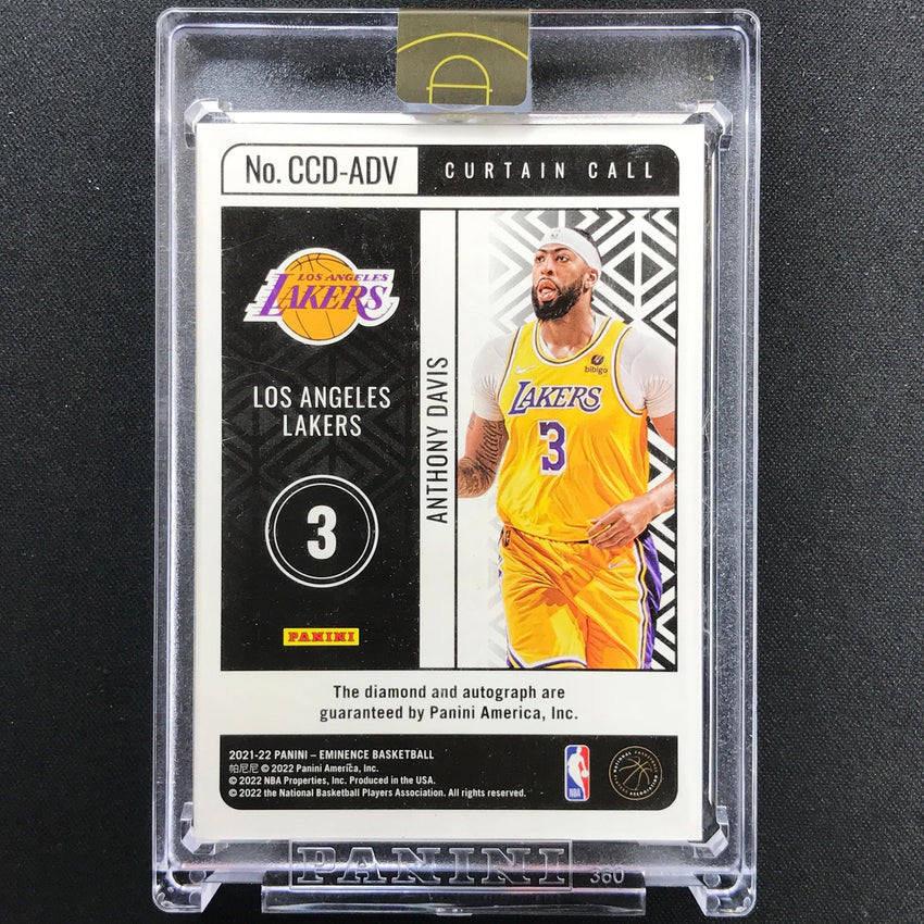 2021-22 Eminence Anthony Davis Curtain Call Diamond Auto Platinum 1/1