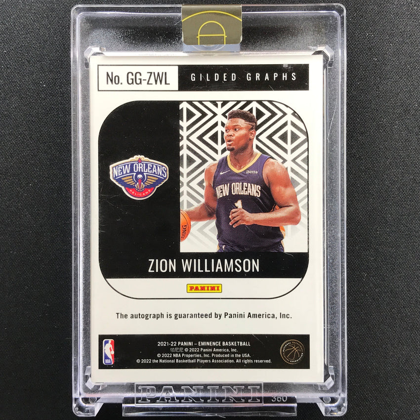 2021-22 Eminence Zion Williamson Gilded Graphs Auto Holo Silver 1/10
