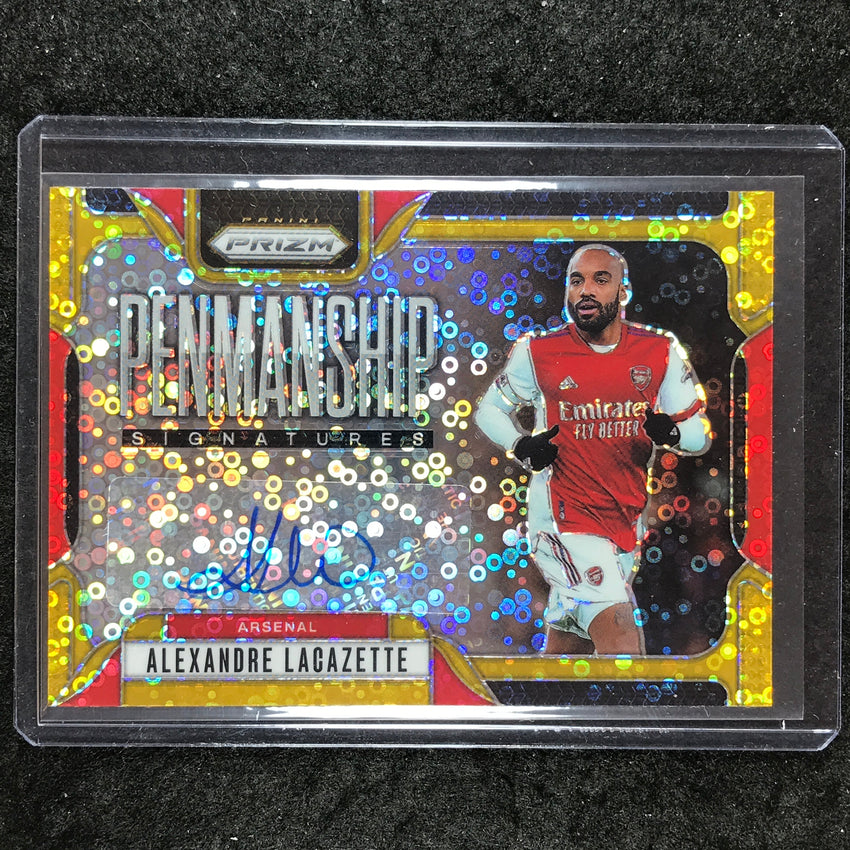 2024-25 Prizm EPL ALEXANDRE LACAZETTE Penmanship Auto Breakaway Gold 1/10