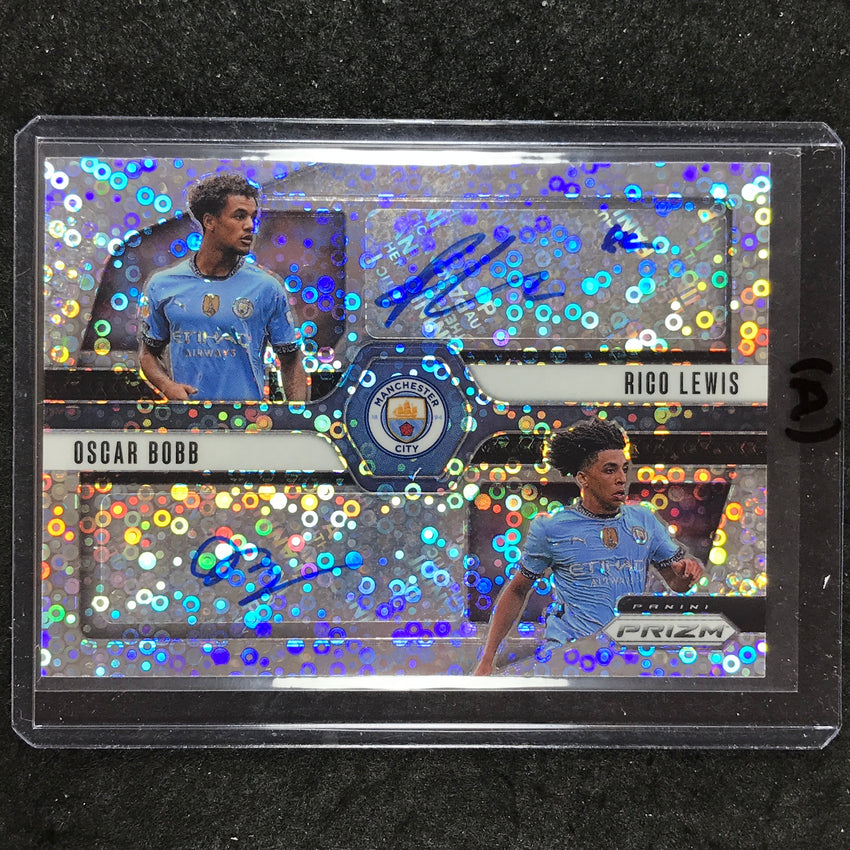 2024-25 Prizm EPL RICO LEWIS OSCAR BOBB Dual Signatures Auto Breakaway #MCA (A)