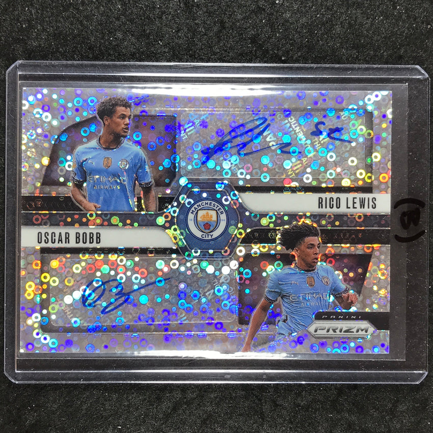 2024-25 Prizm EPL RICO LEWIS OSCAR BOBB Dual Signatures Auto Breakaway #MCA (B)