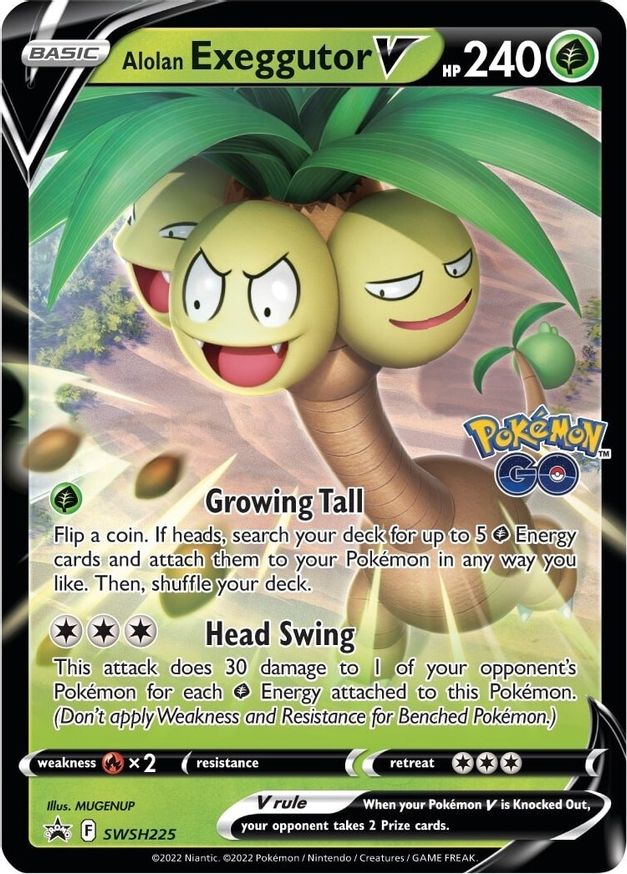 Alolan Exeggutor V - Swsh225 - Pokemon Go Collection Promo