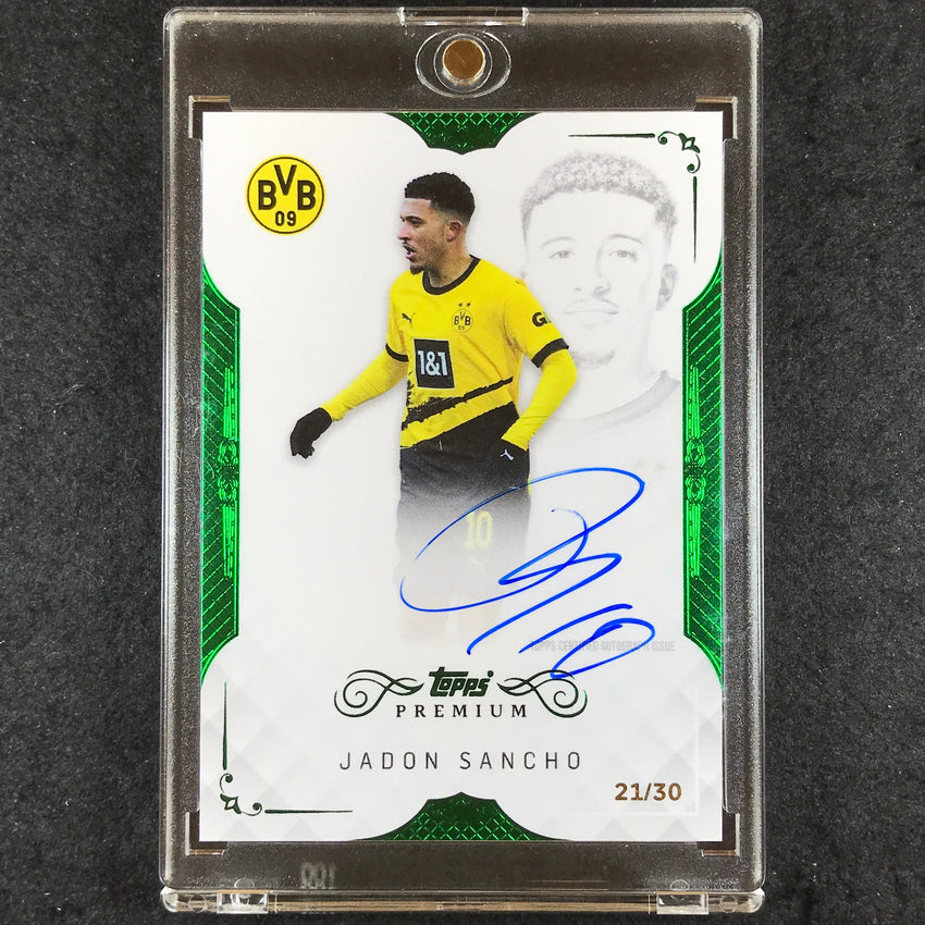 2023-24 Topps Premium Borussia Dortmund JADON SANCHO Premium Auto Green 21/30