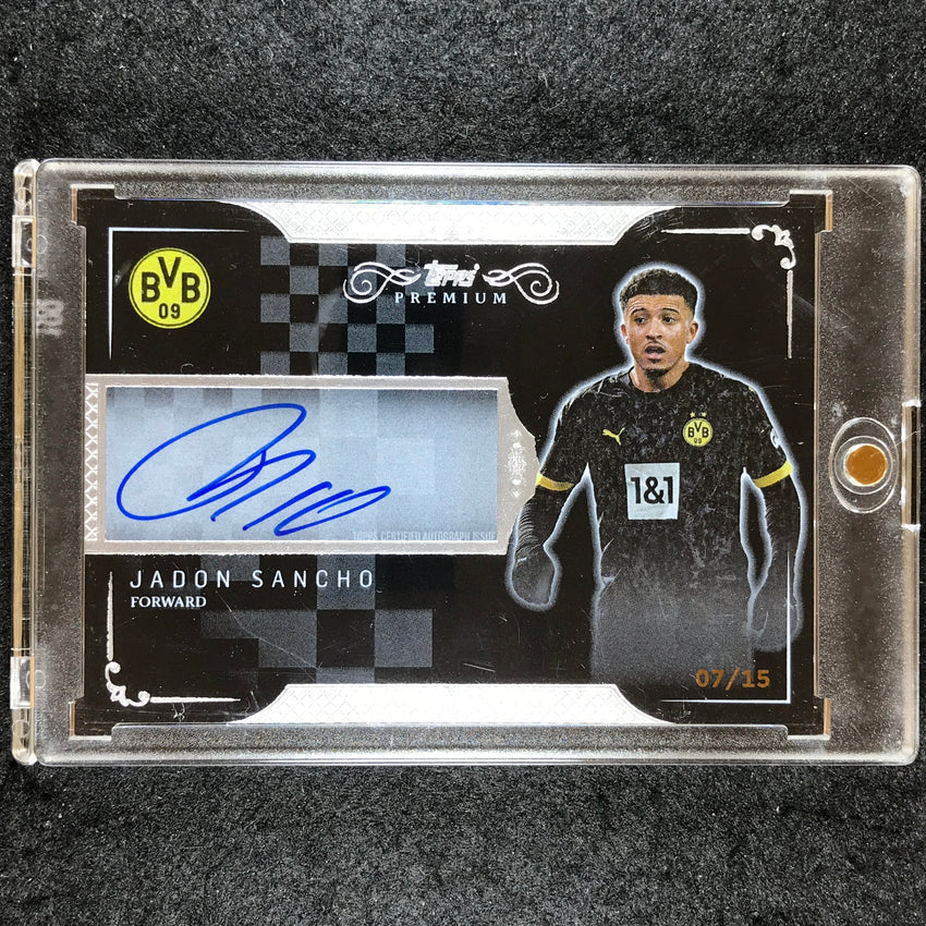 2023-24 Topps Premium Borussia Dortmund JADON SANCHO Premium Black Auto 7/15