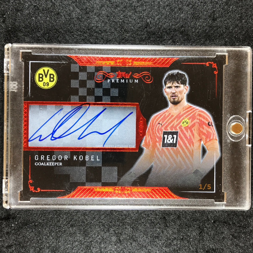 2023-24 Topps Premium Borussia Dortmund GREGOR KOBEL Premium Black Auto Red 1/5