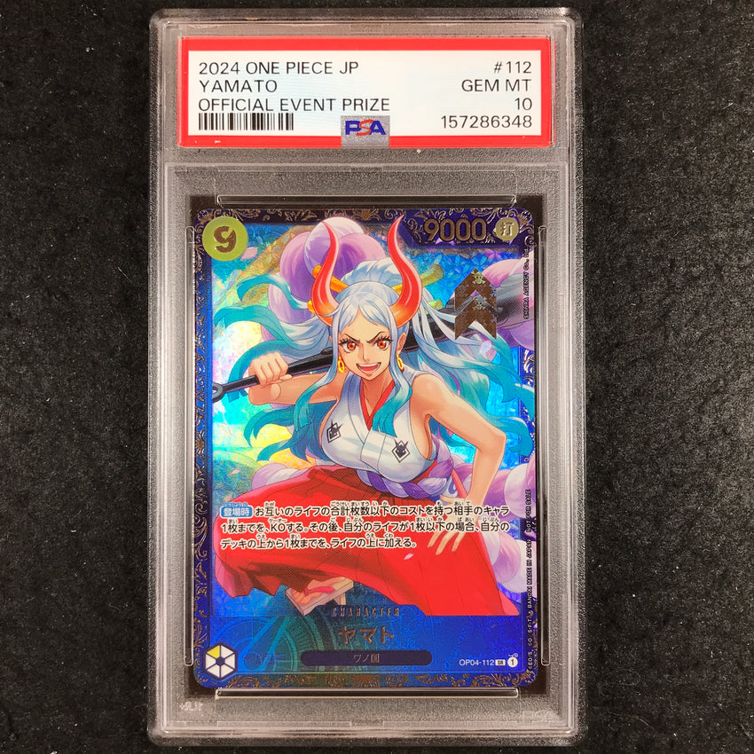 JAPANESE PSA 10 Yamato - OP04-112 - Official Event Prize One Piece Promos 348-Cherry Collectables