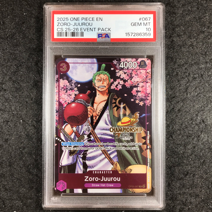 PSA 10 Zoro-Juurou - OP05-067 - One Piece Championship 2025-26 Event Pack 359-Cherry Collectables
