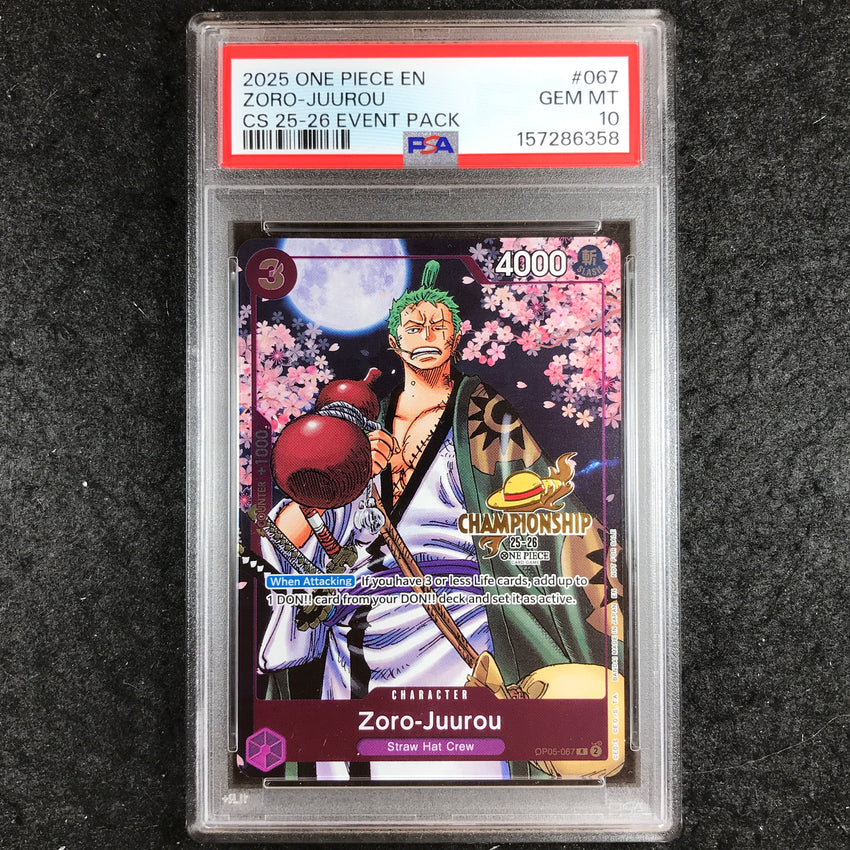PSA 10 Zoro-Juurou - OP05-067 - One Piece Championship 2025-26 Event Pack 358-Cherry Collectables