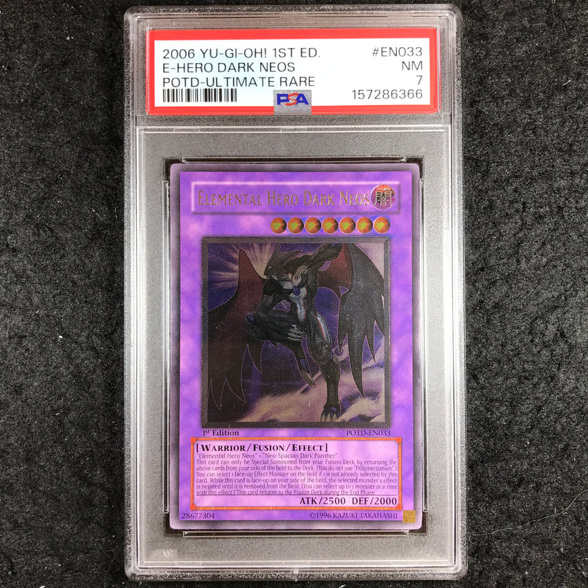 PSA 7 Elemental Hero Dark Neos - POTD-EN033 - 1st Ultimate Rare Yu-Gi-Oh! Potd-Power of the Duelist 366