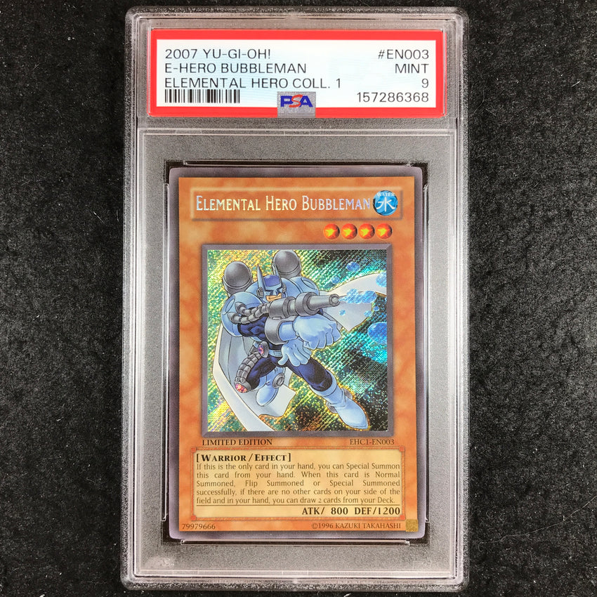 PSA 9 Elemental Hero Bubbleman - EHC1-EN003 - Secret Rare Elemental Hero Collection 1 368