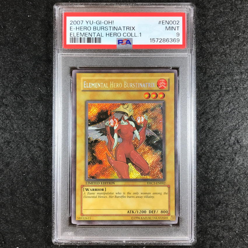 PSA 9 Elemental Hero Burstinatrix - EHC1-EN002 - Secret Rare Elemental Hero Collection 1 369