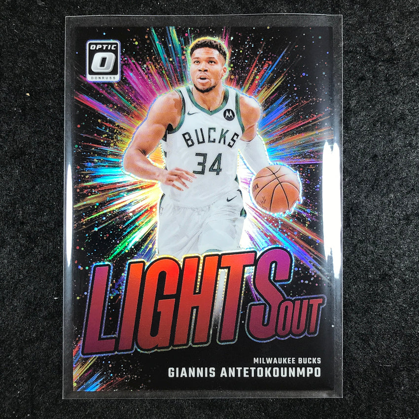 2024-25 Donruss Optic GIANNIS ANTETOKOUNMPO Lights Out Red 73/99 #10