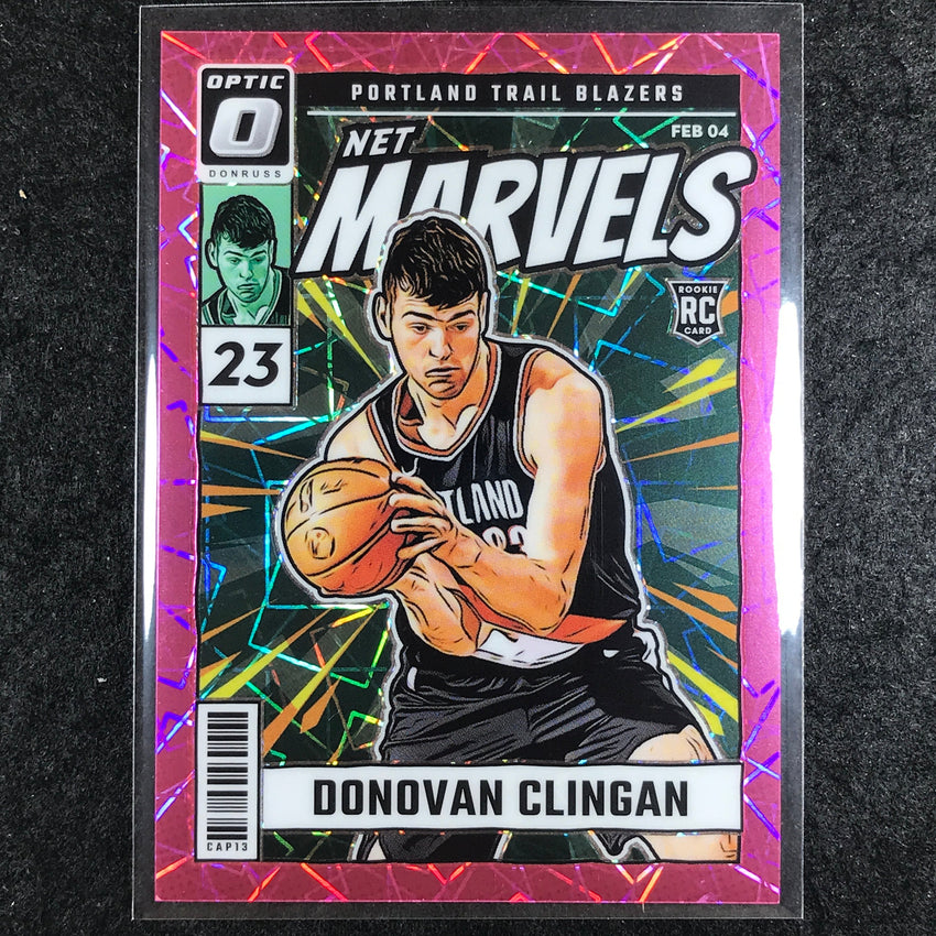 2024-25 Donruss Optic DONOVAN CLINGAN Net Marvels Rookie Pink Velocity 72/79 #11