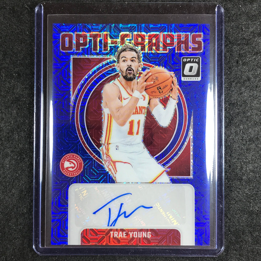 2024-25 Donruss Optic TRAE YOUNG Opti-Graphs Auto Choice Blue 11/24