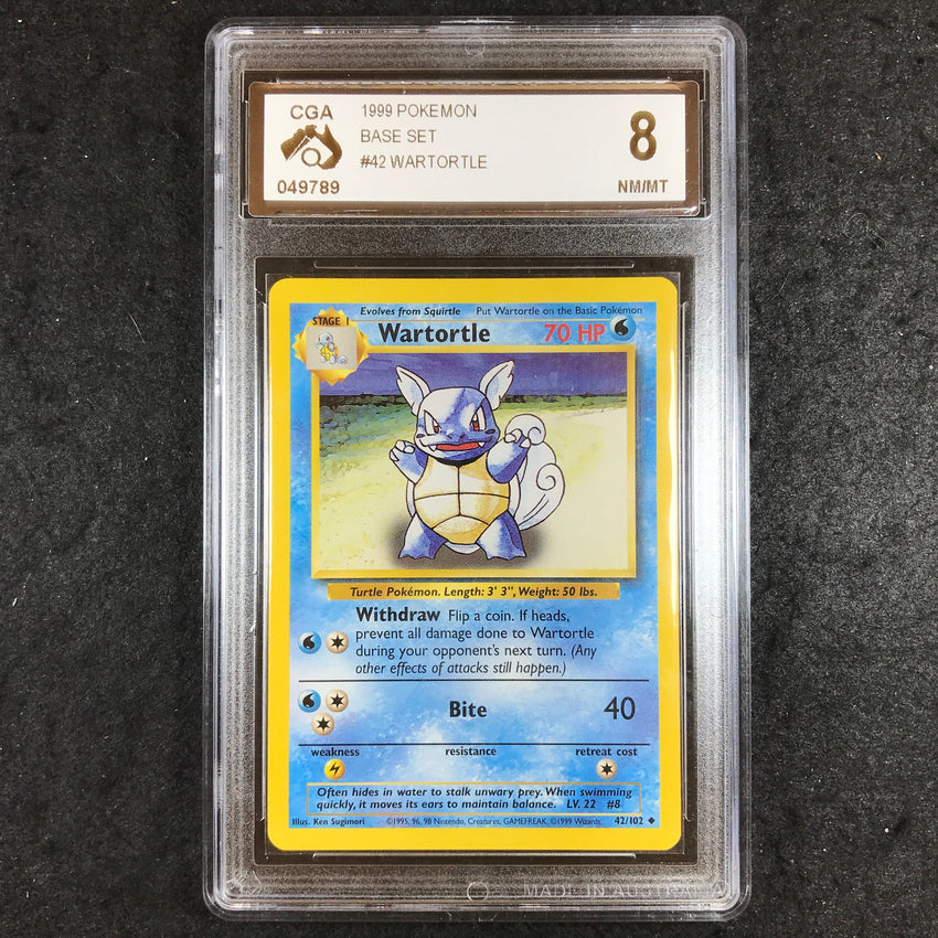 CGA 8 Wartortle - 42/102 - 1999 Base Set Unlimited 789