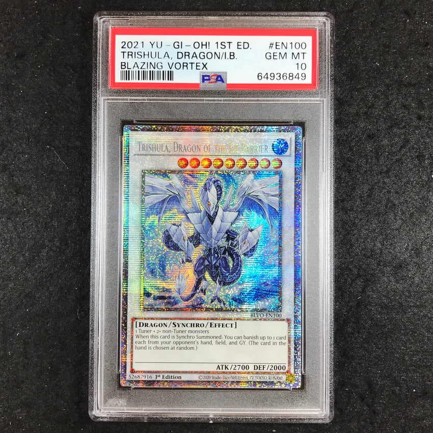 PSA 10 Trishula Dragon Of The Ice Barrier - BLVO-EN100 - Starlight Rare 849