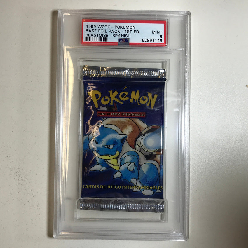 SPANISH PSA 9 Pokemon Base Set Pack 1st Edition - Blastoise 146