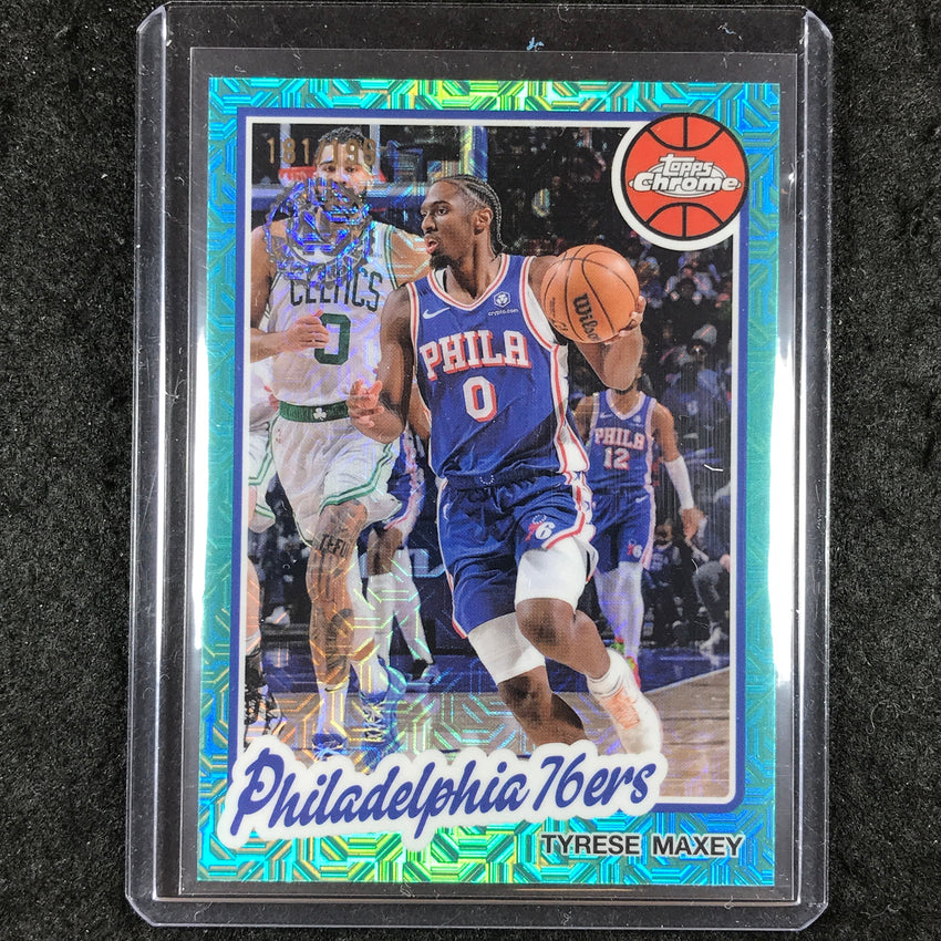 2025-26 Topps TYRESE MAXEY 1980-81 Topps Chrome Aqua 131/199 #TM