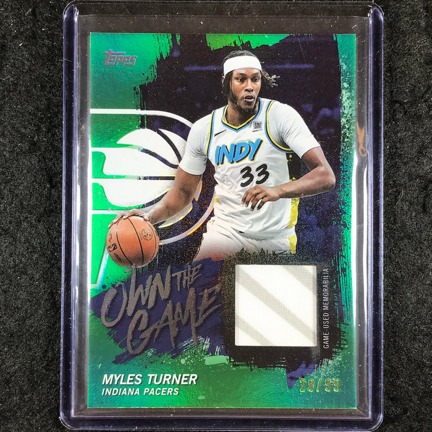 2025-26 Topps MYLES TURNER Own the Game Jersey Relic Green 28/99