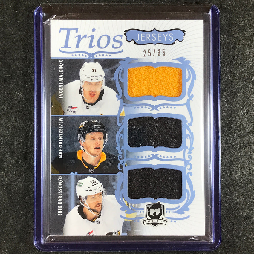 2023-24 The Cup Hockey MALKIN GUENTZEL KARLSSON Cup Trios Jersey Relic 25/35