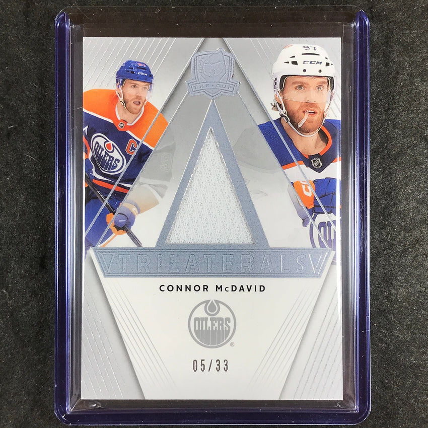 2023-24 The Cup Hockey CONNOR MCDAVID Trilaterals Jersey Relic 5/33