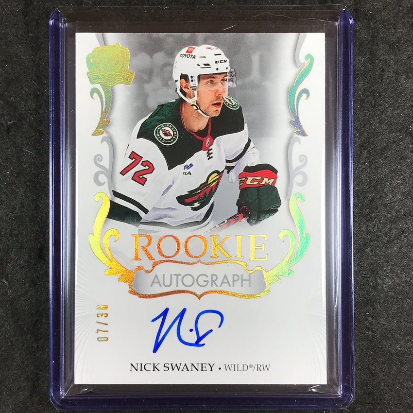 2023-24 The Cup Hockey NICK SWANEY Rookie Auto Gold Spectrum Foil 7/36